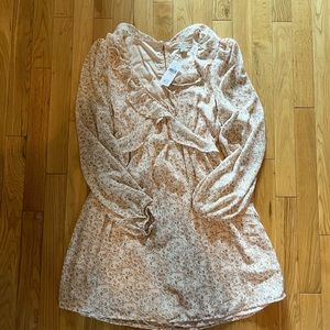 Light Pink Floral Long Sleeve Dress